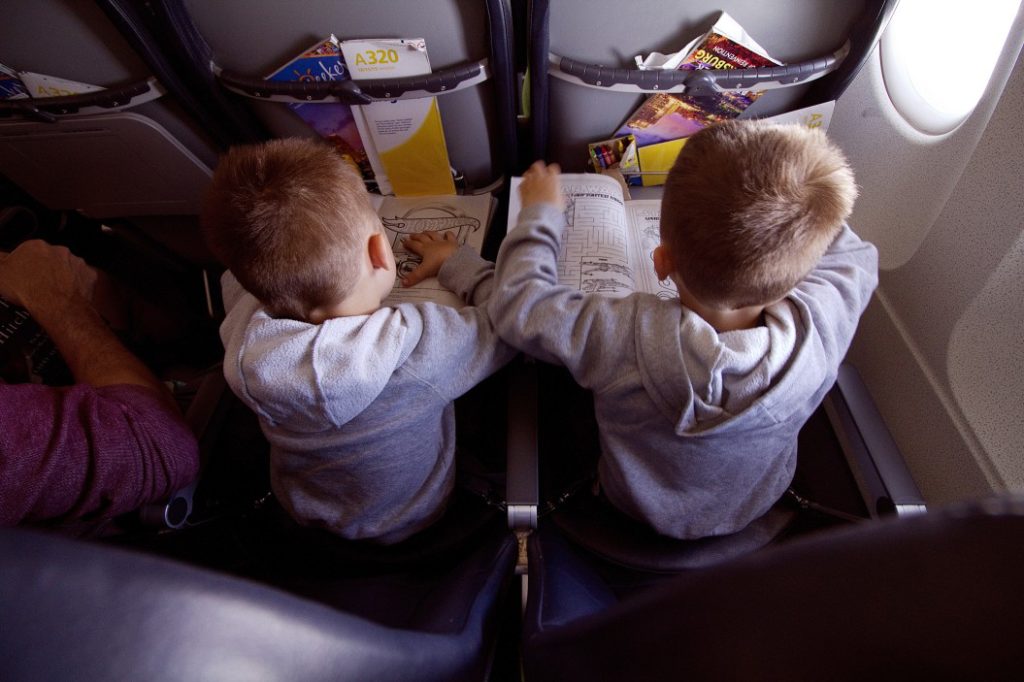 Give your kids separate seats if you can on an airplane.
