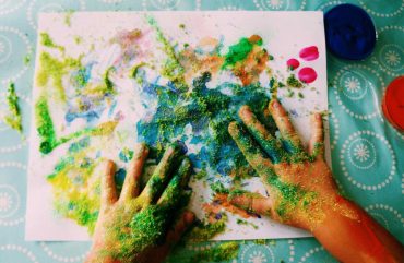 Messy little kid's hands