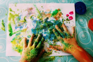 Messy little kid's hands