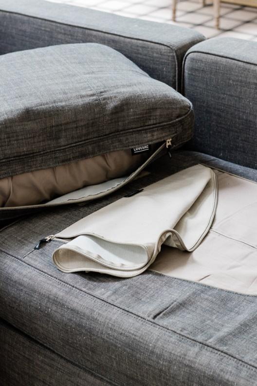 Couch with washable removable cushion covers