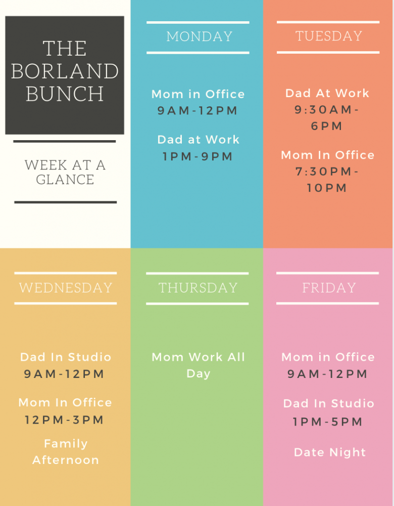 Schedule for working from home with kids